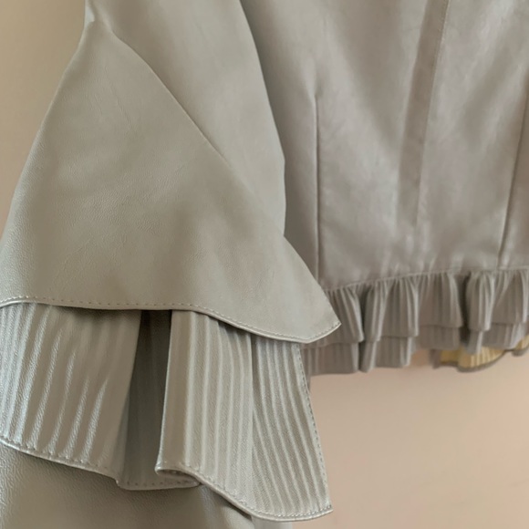 Drole De Copine,  leather jacket in beautiful blue color size small. - Picture 4 of 5